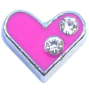 Pink Heart Floating Locket Charm Pink Heart Floating Locket Charm