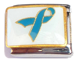 Teal Ribbon Italian Charm