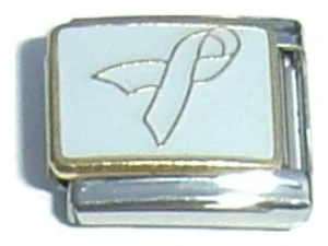 White Ribbon Italian Charm