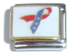 Red Blue Star Ribbon Italian Charm