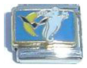 Ghost Moon Bat Italian Charm