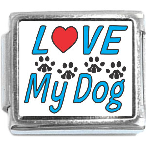 Love My Dog Italian Charm