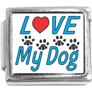 Love My Dog Italian Charm