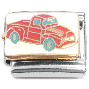 Red Pick Up Truck Italian Charm