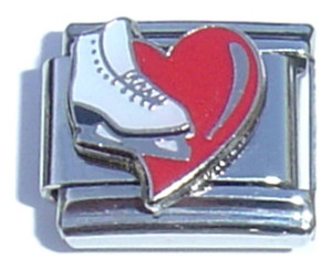Ice Skate With Heart Italian Charm Ice Skate With Heart Italian Charm