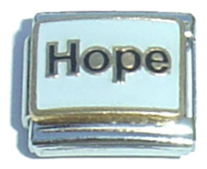 Hope White Background Italian Charm