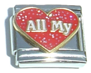 All My Red Heart Italian Charm