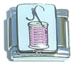 Spool of Thread And Needle Sewing Italian Charm