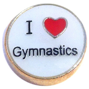 I Love Gymnastics Floating Locket Charm I Love Gymnastics Floating Locket Charm