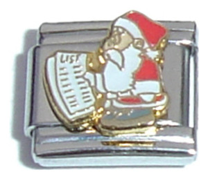 Santa Reading List Italian Charm