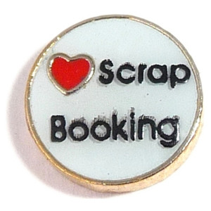 I Love Scrap Booking Floating Locket Charm I Love Scrap Booking Floating Locket Charm