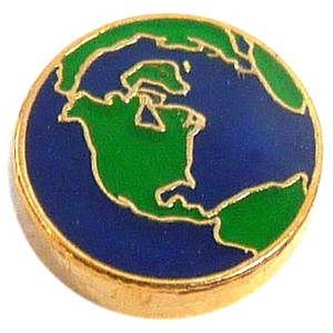 Earth Globe Floating Locket Charm Earth Globe Floating Locket Charm