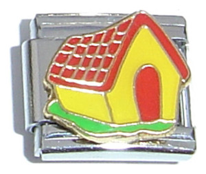 Dog House Red Yellow Italian Charm Dog House Red Yellow Italian Charm