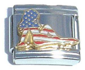 American Flag Lady Italian Charm American Flag Lady Italian Charm