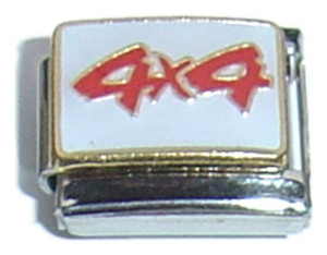 4x4 Red On White Italian Charm