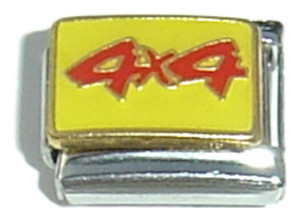 4x4 Red On Yellow Italian Charm 4x4 Red On Yellow Italian Charm