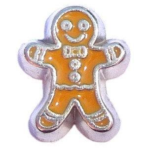 Gingerbread Man Floating Locket Charm Gingerbread Man Floating Locket Charm