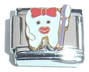 Tooth And Toothbrush Italian Charm Tooth And Toothbrush Italian Charm