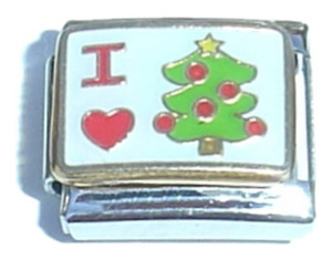 I Love Christmas Trees Italian Charm