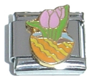 Egg And Flower Italian Charm