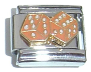 Rose Color Dice Italian Charm Rose Color Dice Italian Charm