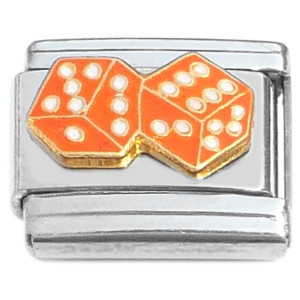 Rose Color Dice Italian Charm