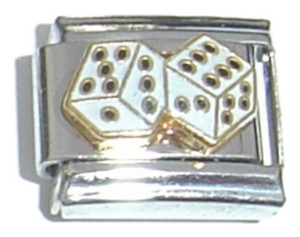 White Dice Italian Charm