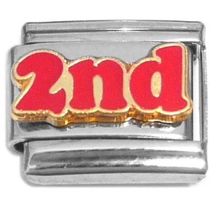 Number Two 2nd Second Italian Charm