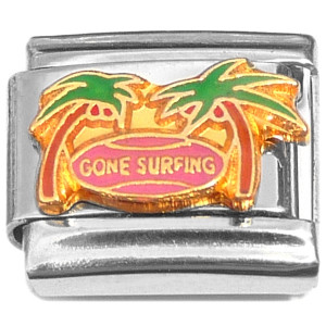 Gone Surfing Italian Charm