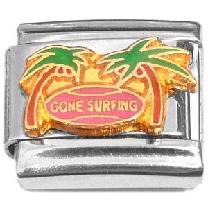 Gone Surfing Italian Charm