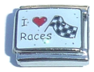 I Love Races Italian Charm