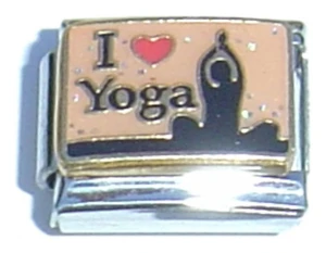 I Love Yoga Italian Charm