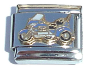 Blue Motorcycle Italian Charm