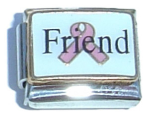 Friend With Pink Ribbon Italian Charm