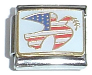 American Flag Bird Italian Charm American Flag Bird Italian Charm