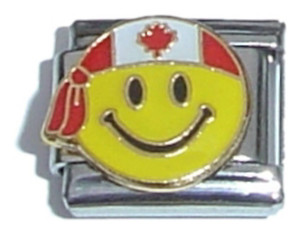 Smile With Canadian Flag Bandana Italian Charm