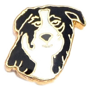 Black And White Dog Floating Locket Charm Black And White Dog Floating Locket Charm