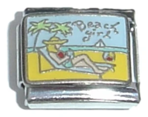 Lady Sitting On The Beach Italian Charm