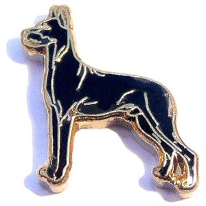 Great Dane In Black Floating Locket Charm