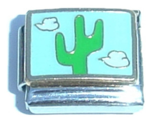 Cactus With Blue Sky Italian Charm Cactus With Blue Sky Italian Charm