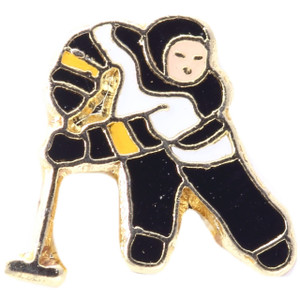 Hockey Player Floating Locket Charm Hockey Player Floating Locket Charm