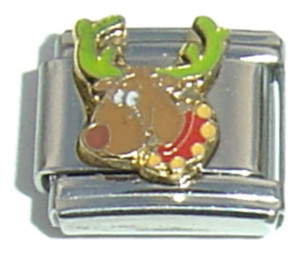 Reindeer Head Italian Charm
