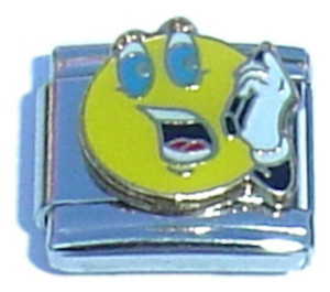 Talking On The Phone Smiley Italian Charm Talking On The Phone Smiley Italian Charm