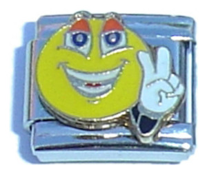 Peace Smiley Italian Charm