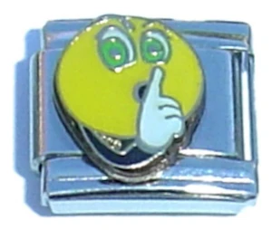 Shhh... Quiet Smiley Italian Charm