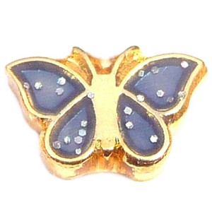 Blue Butterfly Floating Locket Charm Blue Butterfly Floating Locket Charm