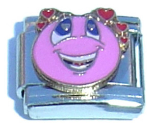 Pink Love Smiley Italian Charm