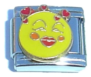Hearts Smiley Italian Charm