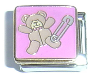 Bear With Pink Italian Charm Bear With Pink Italian Charm