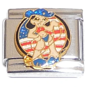 Patriotic Cowgirl Italian Charm